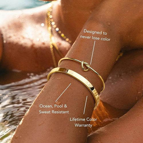Gokeey Gold Bracelets Set for Women Non Tarnish, Waterproof 14K Gold Plated  Gold Bangles Bracelet for Women Trendy Fashion Accessories Tie Knot Cuban Rope Paperclip Beaded Bracelet Stack Jewelry Mothers Day Gifts for Mom Birthday
